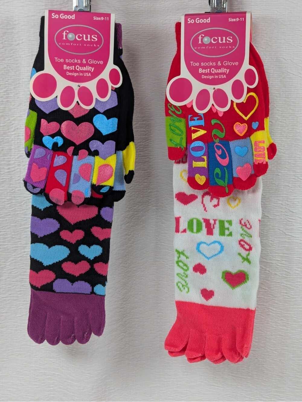 Juniors / Kids - Focus - So Good - Toe Socks & Glove Set - 2 Sets